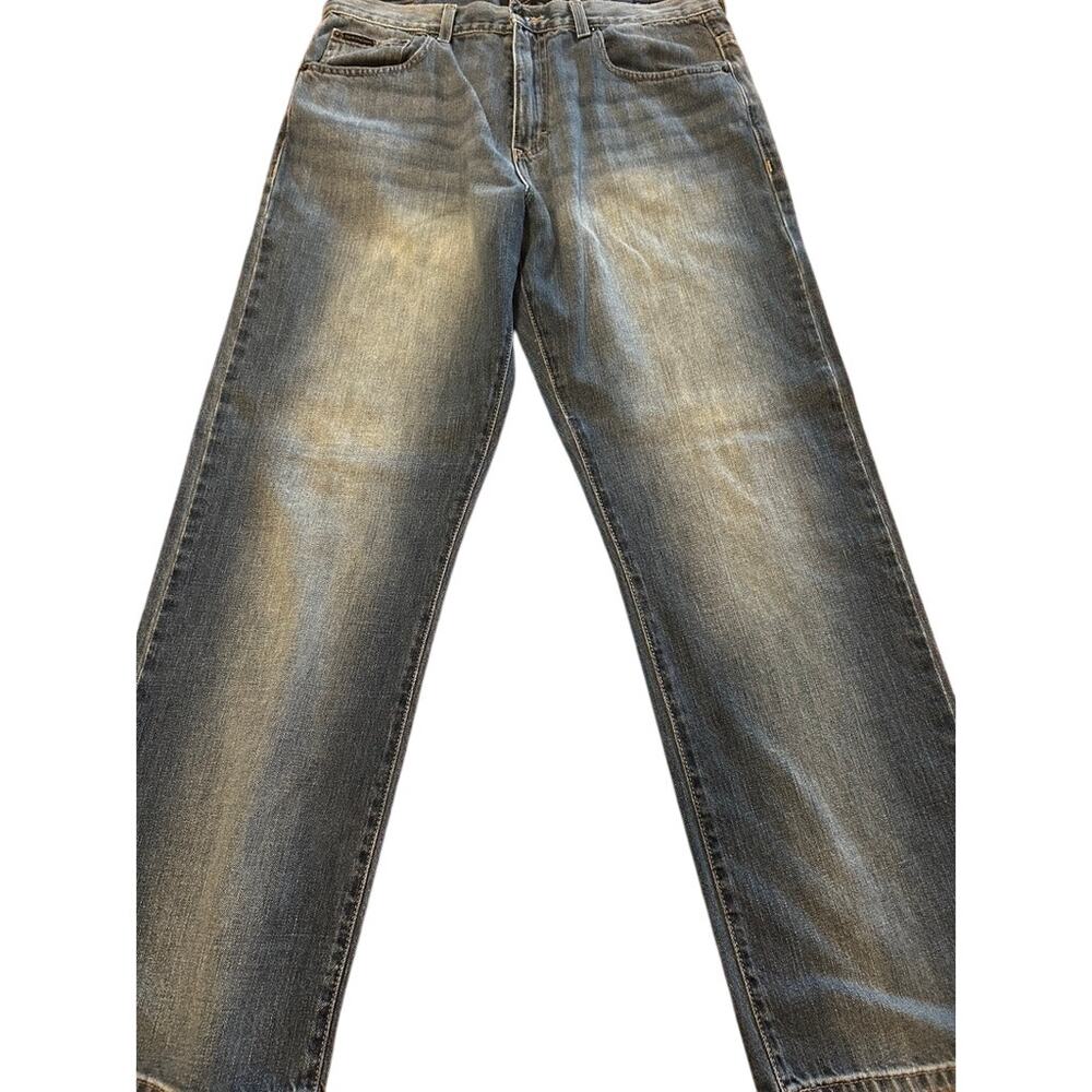 Calvin Klein Mens Relaxed Straight Jeans Tag 34x32 Measures 33x30 Faded Denim